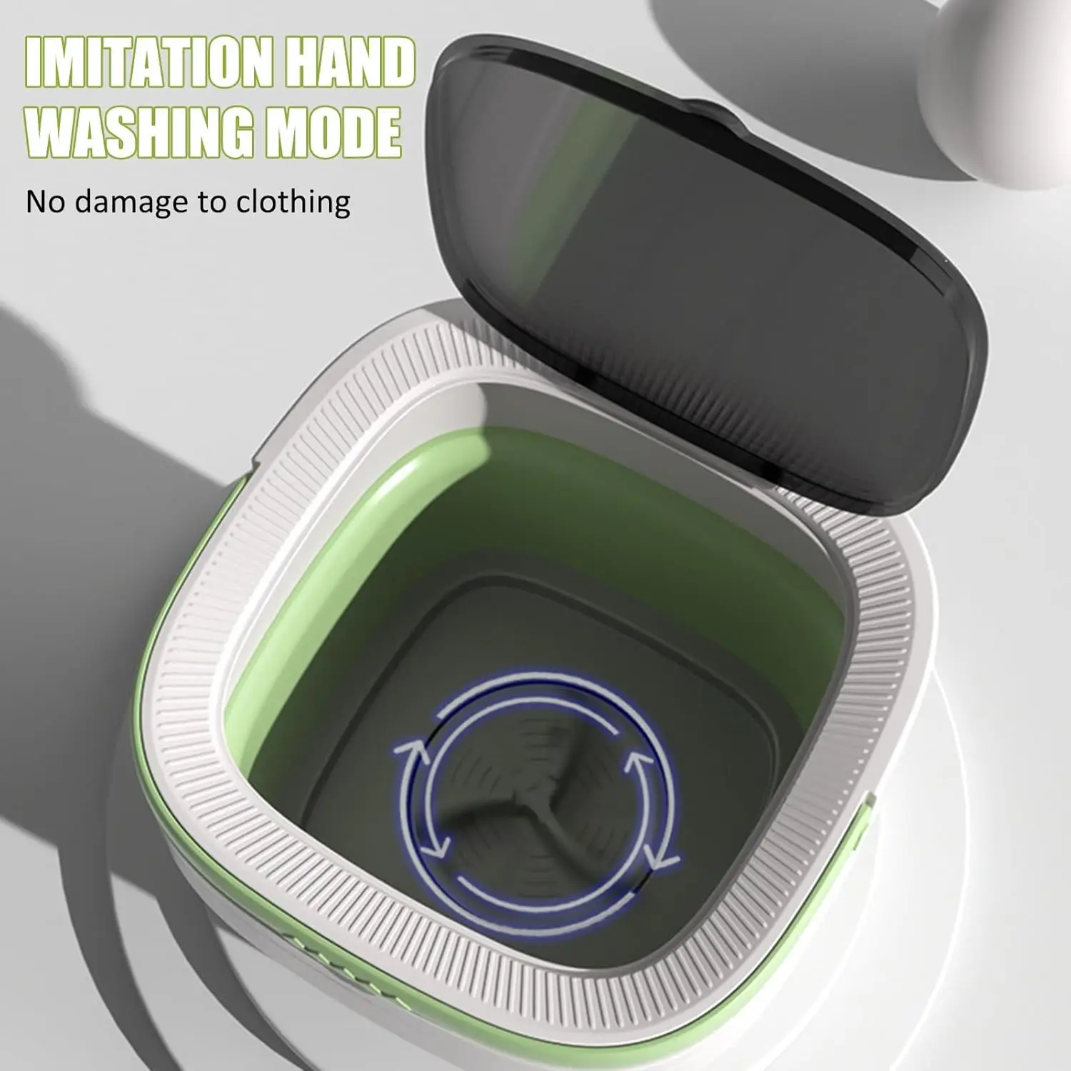 Portable washing machine,13L Upgraded With Spin Basket, for Baby Clothes, Underwear or Small Items, RV Travel laundry(Green)