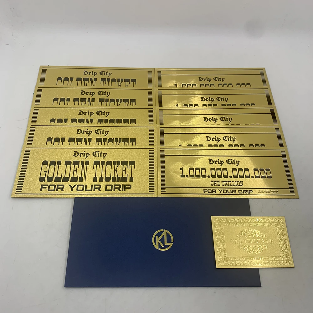 Golden Tickets Gold Foil Coupons For New Store Promotion Business Gifts