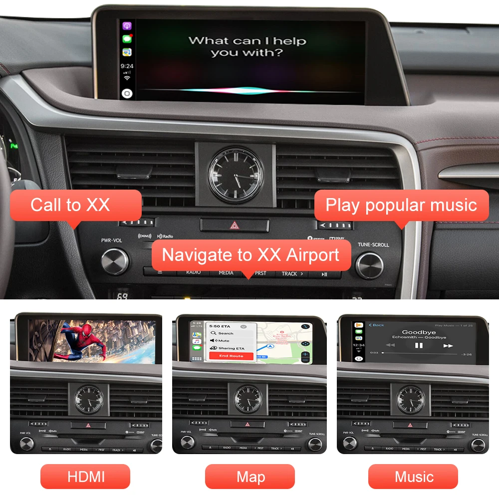 Фото Беспроводной CarPlay для Lexus RX 2016-2019, с функцией воспроизведения автомобиля на платформе Android №5