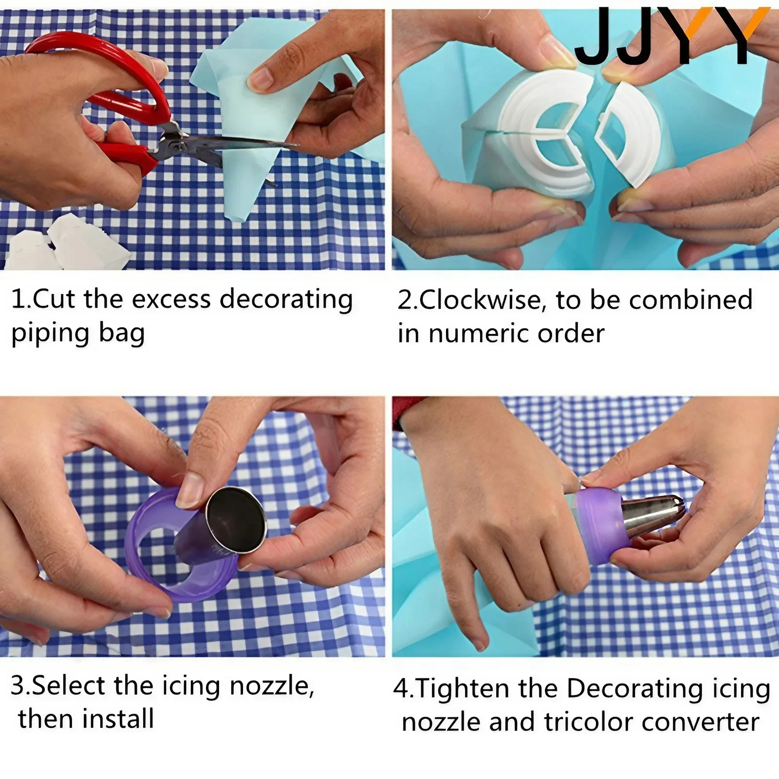 Cake Decoration JJYY 3 Holes Converter Mix 3 Colors Icing Piping Nozzle Cream Decorated Mouth