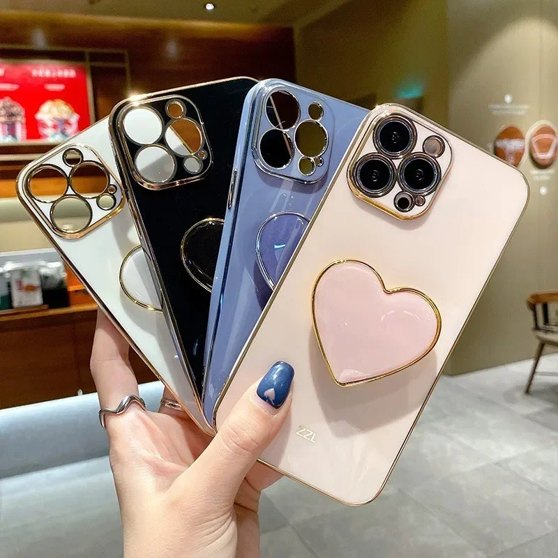 Heart Stand Holder Phone Case with Durable Protective Cover