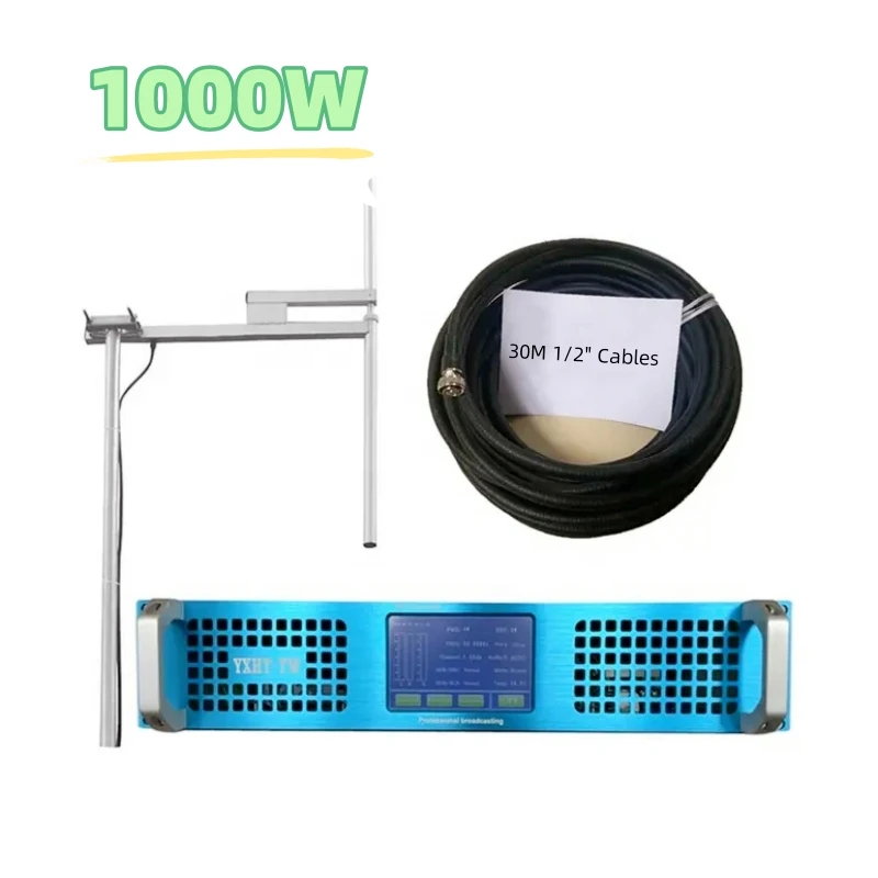 

Touch Screen 1000W FM Broadcast Transmitter 50KM Long Distance Transmission 1KW Stereo Radio Station Broadcast Equipment