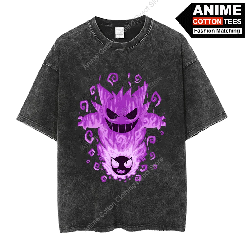 

Футболка в стиле Харадзюку С мультяшным эльфом Gengar y2k, модная повседневная Уличная футболка в стиле хип-хоп унисекс, хлопковая свободная футболка большого размера в стиле ретро