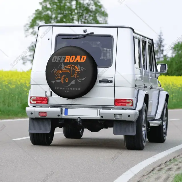 Custom 4X4 Off Road Extreme Adventure Spare Wheel Cover Universal for Hummer Trailer Custom Tire Protector 14" 15" 16" 17" Inch 3