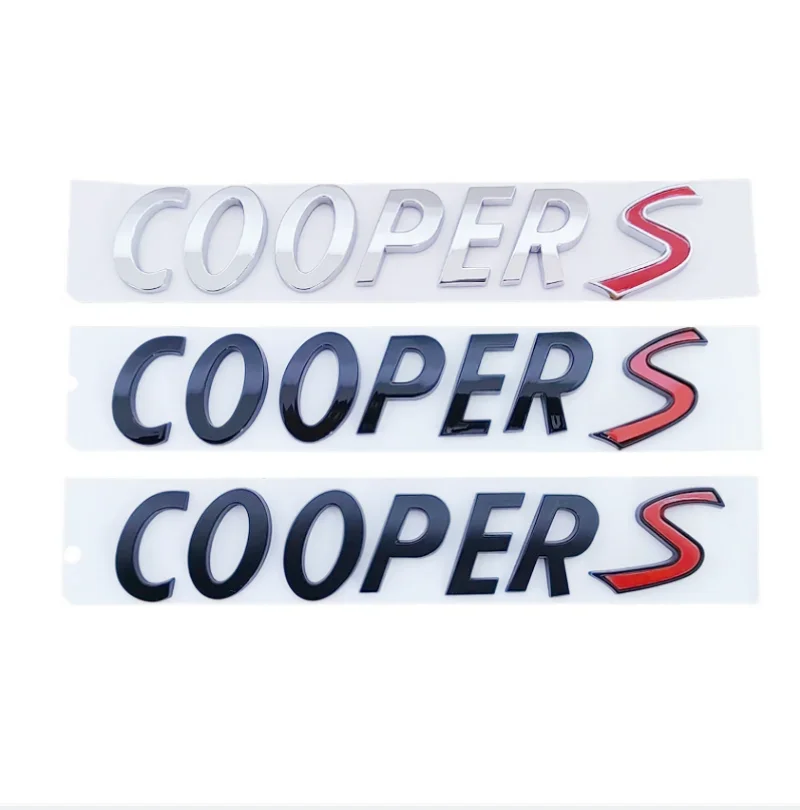 3D Abs Nero Cromato Lettere Auto Posteriore Tronco Logo Mini Cooper S Emblema Distintivo Adesivo Per Mini Cooper S R56 R53 R60 F56 Accessori