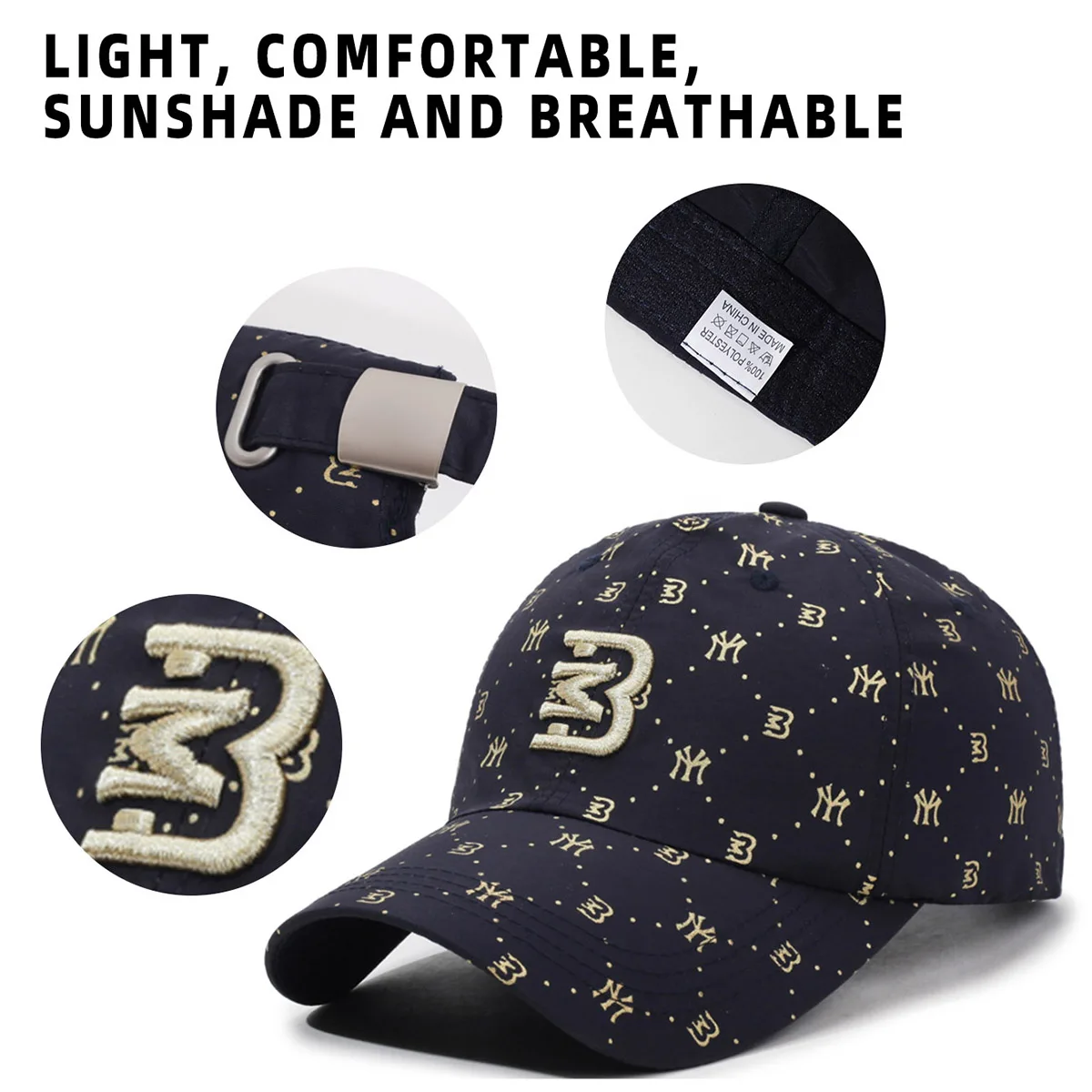 Hat Men's Spring and Summer Breathable and Quick-Drying Cap Outdoor Sunscreen Sun Net Hat Mountaineering Fishing Baseball Cap