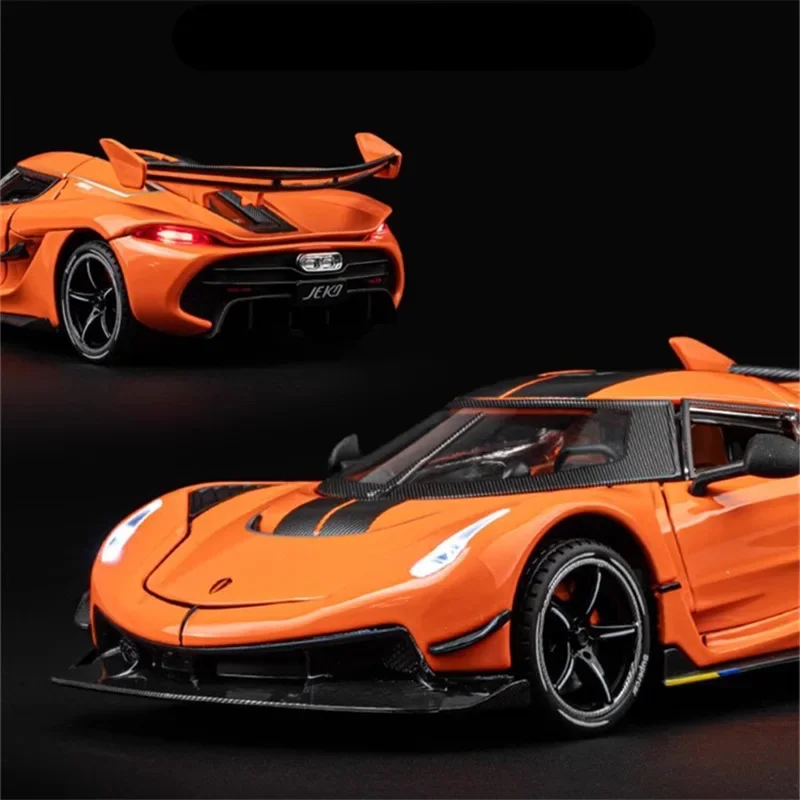 1:24 Jesko Attack Alloy Sports Car Model Diecast Metal Racing Car Model Simulation Sound and Light Childrens Toy Gift 3