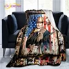John Wayne Blanket Super Soft 3D Printed Famous Cowboy Actor John Wayne Flannel Blanket Home Bedroom Washable Warm Lazy Blanket 2