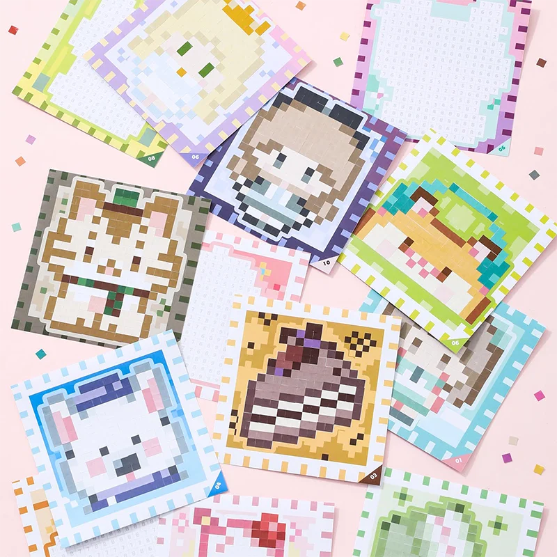 23 Blatt/Beutel Entzückende Pixel Art Pet Themed Collage Aufkleber für Handkonto DIY Handyhülle Dekoration Belohnungsaufkleber Pack – Detail 12