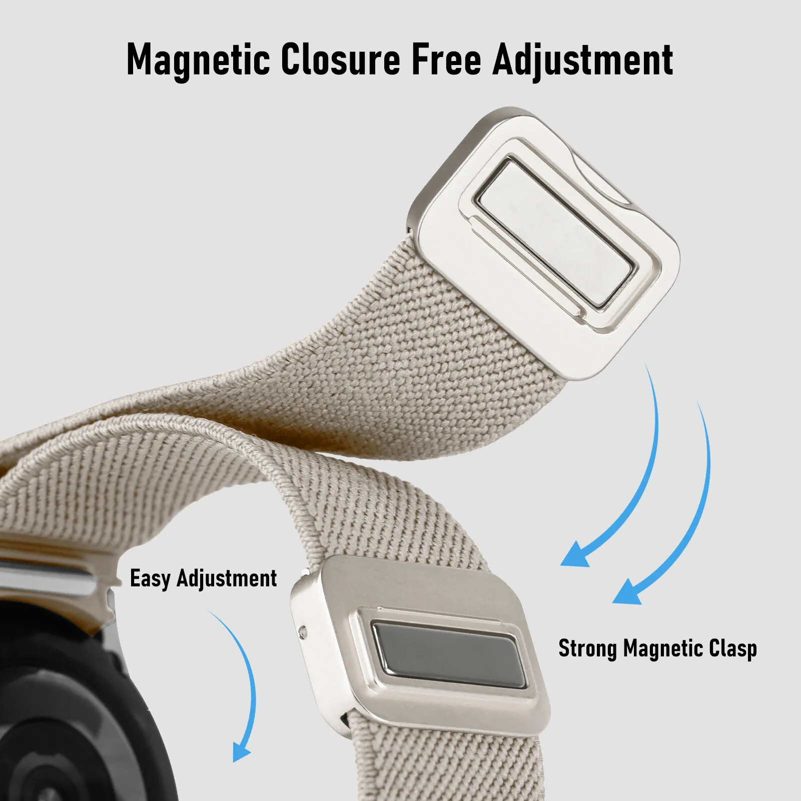 Magnetic Nylon No-Gap Watch Band Bracelet