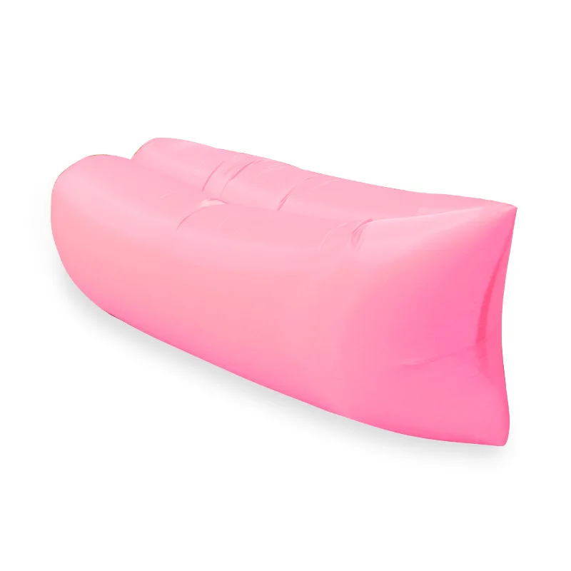  Leo2020 Cama hinchable individual de aire inflable, sofá  inflable, portátil, playa, salida, hogar, exterior, cojín plegable de 29.9  x 75.2 x 8.7 in (color: rosa, tamaño: B) (color: azul, tamaño: A) 