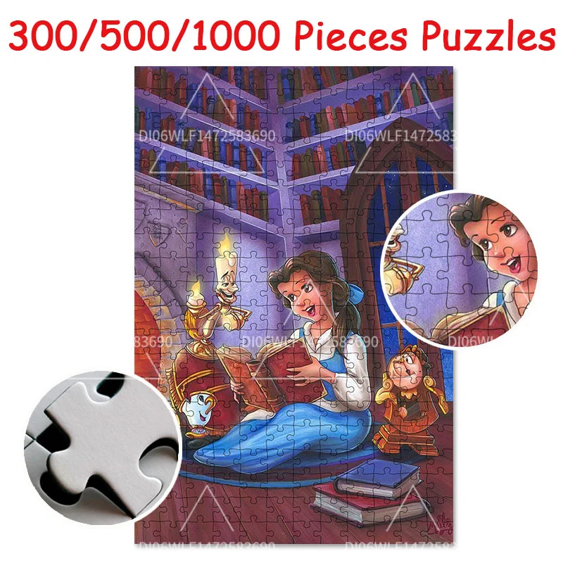 Puzzle Toys Disney Princess 1000 Pieces Wooden Puzzles Children's Educational Toys Handmade Game Gifts Adult Collection Print HD