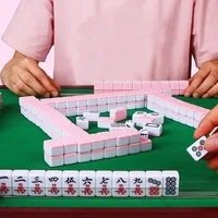 Portable Mini Mahjong Set Fall-Resistant  Logical Thinking Exercise Puzzle Board Game Chess and Cards Gift for Friends Family 2