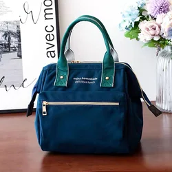 Large Capacity Waterproof Thermal Lunch Bag - Portable Handheld Cooler Tote (Dark Blue)