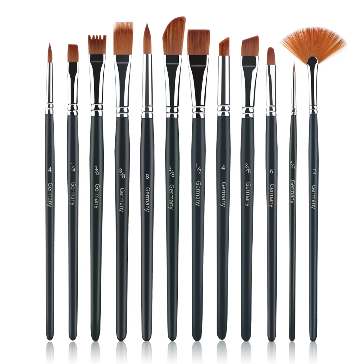 

UEETEK 12pcs Brush Set Nylon Hair Paintbrush Set Artist Watercolor Acrylic Oil Painting Supplies