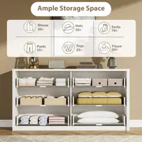 Farmhouse 6 Dresser, Anti-Tip Wooden Storage Cabinet With Drawers  For Bedroom, Living Room & Hallway 6