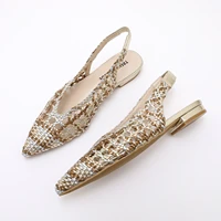 Trendin Mode Women Braided Pointed Toe Slingback Fashion Flat Bottom Elastic Backstrap Sandals - Image 4
