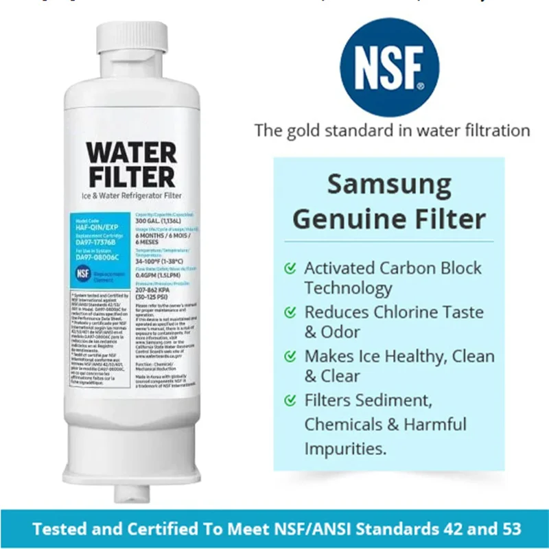 Replacement for DA97-17376B Compatible RF23M8090SR RF23M8570SG RF23M8570SR RS27T5200SR Refrigerator Water Filter