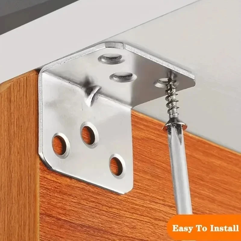 Stainless Steel 90&deg; Right Angle Fixed Corner Bracket for Wood Furniture Bedframe Cabinet L Shaped Brackets Angle Brace stainless steel angle bracket,angled furniture hardware,furniture hardware,angle connector,angle bracket