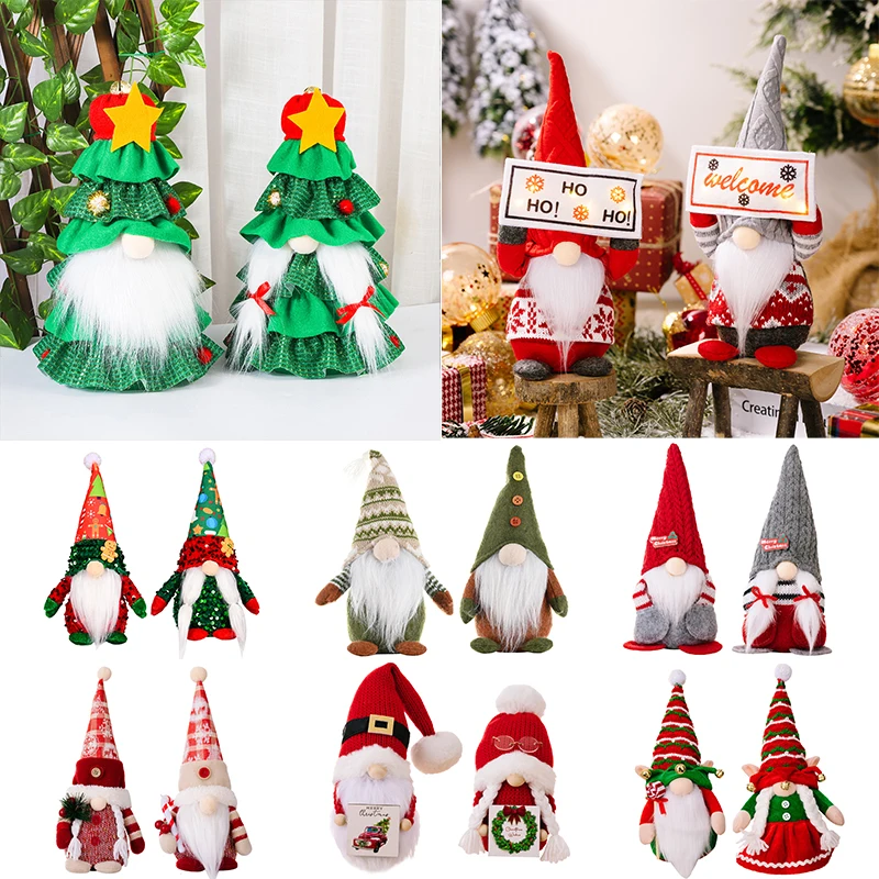 

2024 Merry Christmas Gnome Faceless Dolls Plush Santa Claus Dwarf Elf Decoration for Home Xmas Ornaments Navidad Gifts Noel