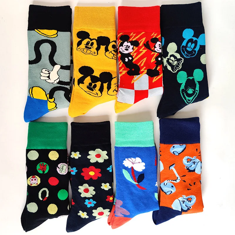 

NEW Disney Minnie Mickey Theme Women Socks Funny Cartoon Cotton Happy Long Socks