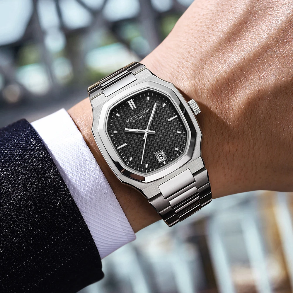 Mechanical Watch Specht&Sohne Watch 38MM Automatic Watches for Men Japan NH35 Movt Sapphire Crystal Stainless Steel 50M Waterproof
