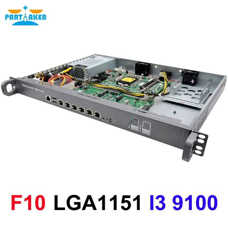 1U Rackmount LGA1151 Intel Core i3 9100 i5 9400 i7 9700 i9 9900T Windows Network Server 6 LAN 2 SFP 2 USB Firewall pfSense pfsense rackmount router os pc with core i7 4770 sfp 4 lan 6 sfp firewall network security 2gb ram 32gb ssd