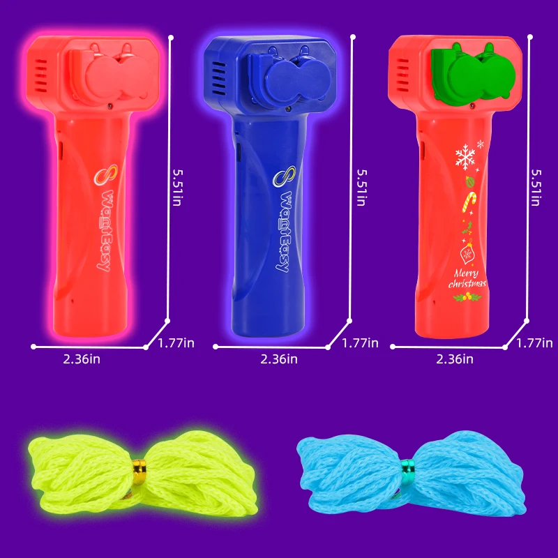 String Rope Glow in The Dark String Rope Launcher Luminous Portable Handheld Stress Relief Toy For Kids Party Gift Fidget