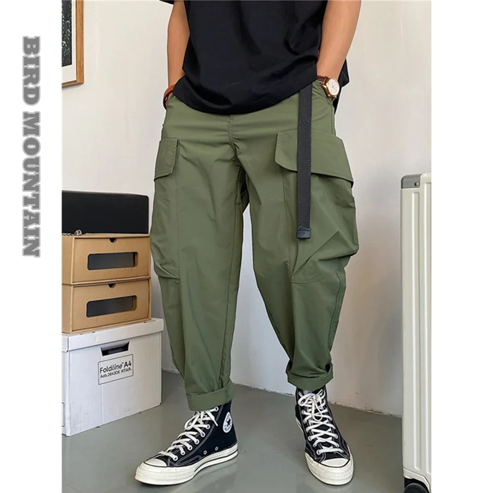 

Брюки-карго мужские прямые в японском стиле, модные повседневные штаны-султанки в стиле Харадзюку, мешковатые брюки в стиле оверсайз