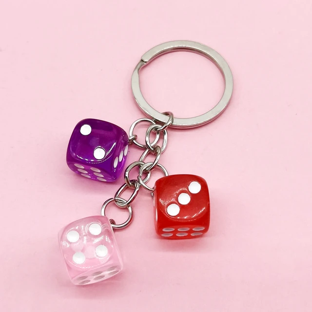 Creative Colourful Dice Keychain Fashion 3D Resin Dice Handbag Pendant For  Women Men Car Key Holder Key Accessories Funy Gifts - AliExpress