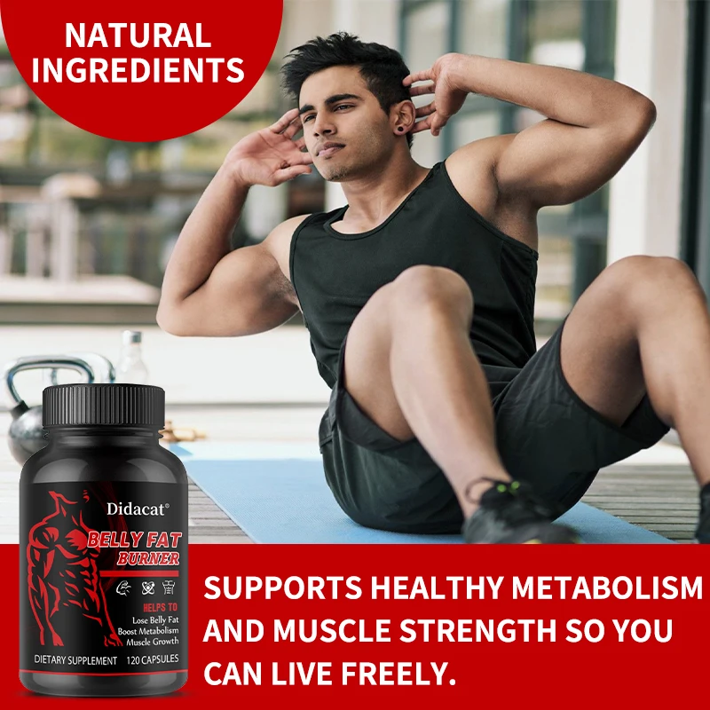 Belly Fat Burner for Men - Burn Belly Fat, Tighten Abs, Boost Muscle Growth, Caffeine Free