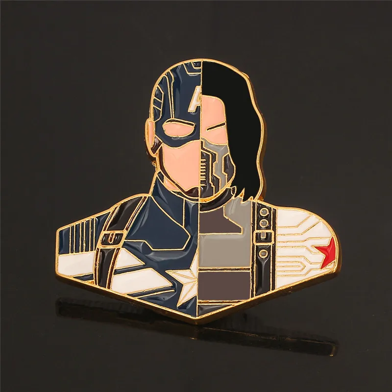 

Marvel Captain America And Winter Soldier Brooches Men Friendship Badges Pins Jewelry Accessories On The Clothes