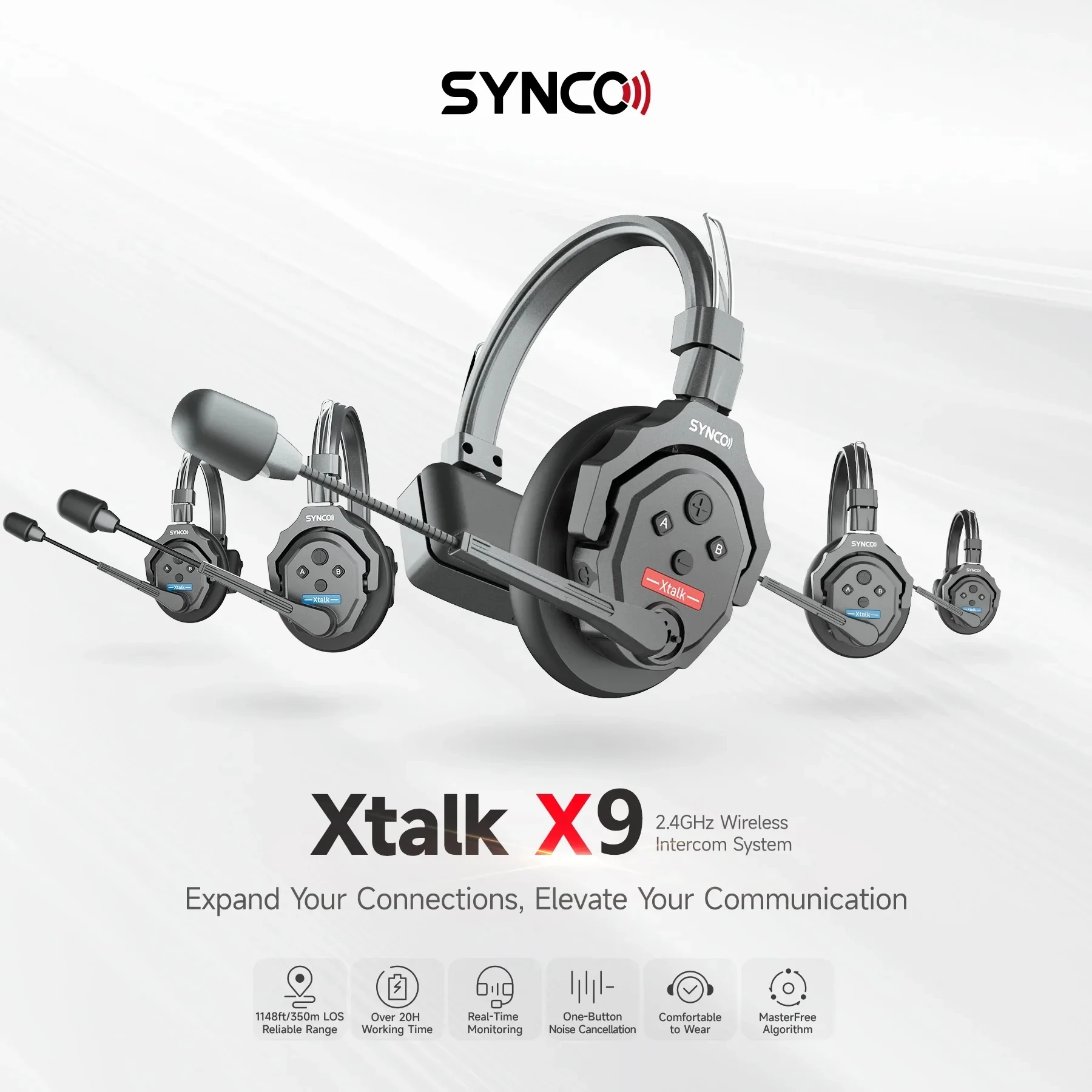 Беспроводная дуплексная одноушная гарнитура Synco Xtalk X3 X5, 2,4 ГГц