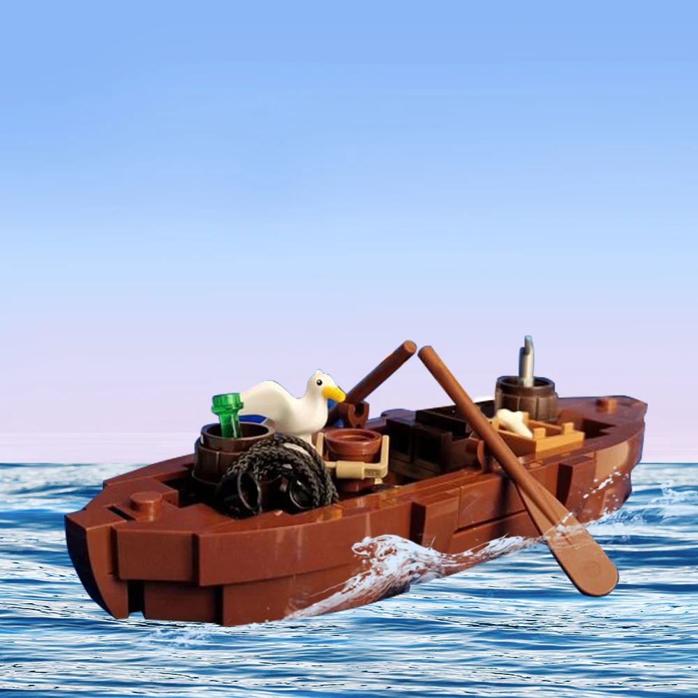 

MOC Small Medieval Boat Bricks Viking Boat Viking Ship Maritime Adventure Exploration Model Building Block Kid Toy Birthday Gift
