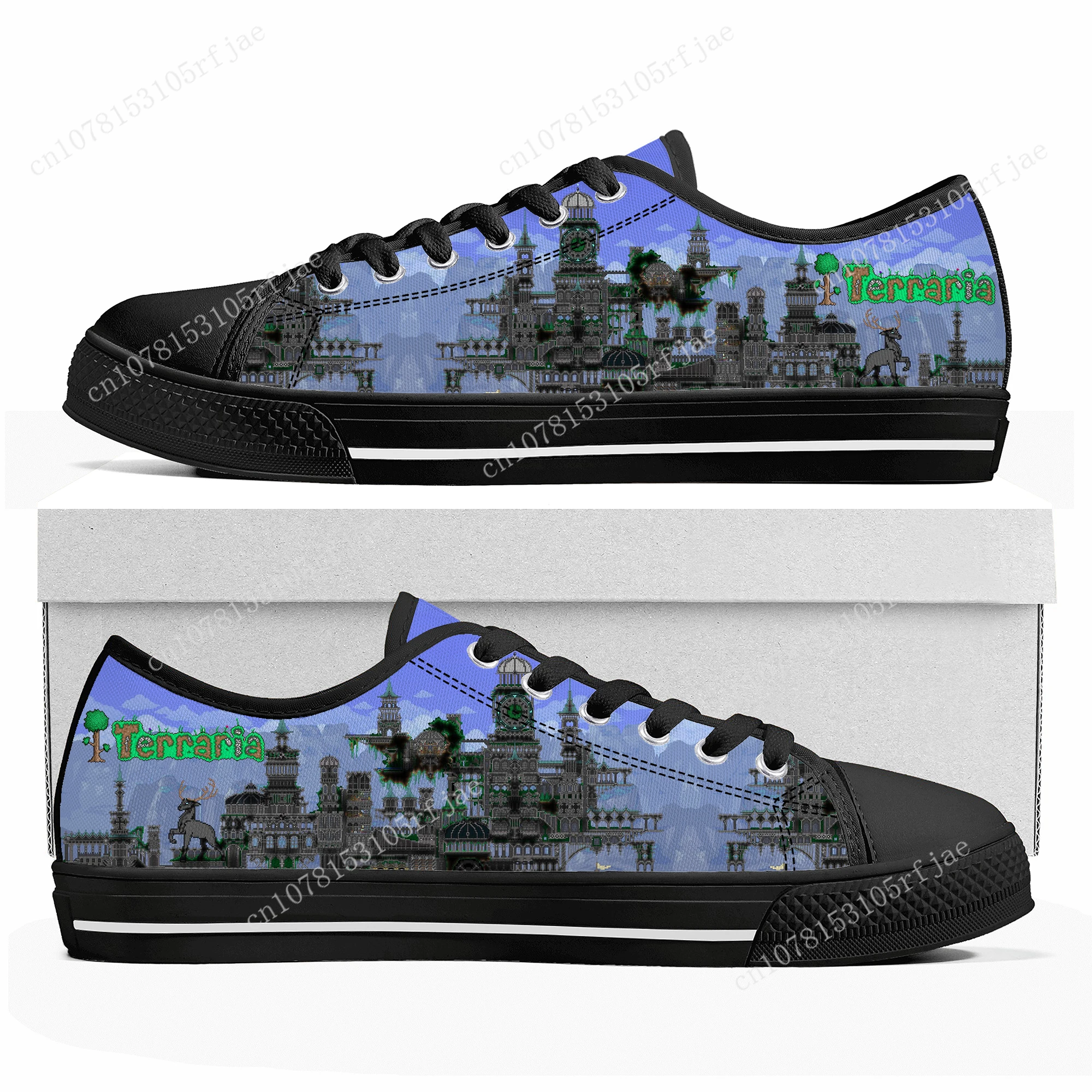 Terraria Low Top Sneakers Hot Cartoon Game Womens Mens Teenager High Quality Fashion Shoes Casual Tailor Made Canvas Sneaker