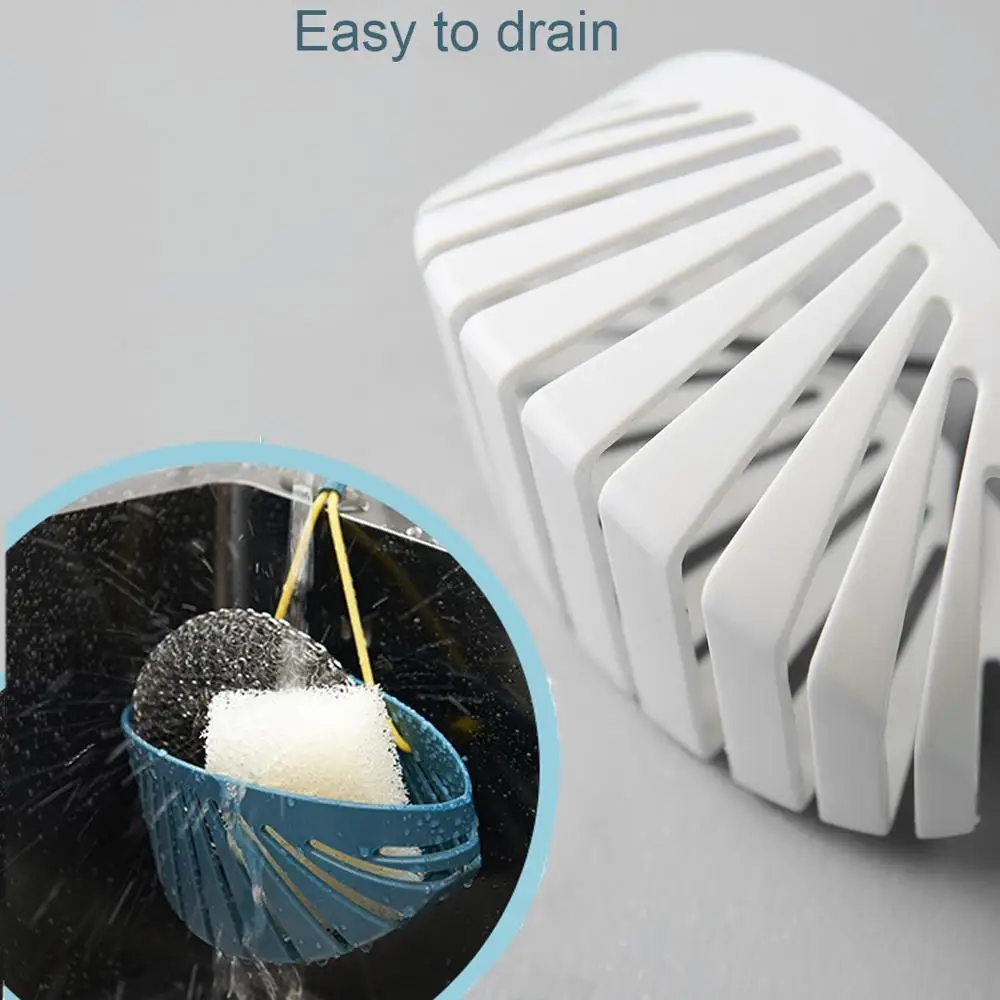 Kitchen Dish Cloth Sponge Storage Bag Soap Sink Holder Portable Kitchen Bathroom Hanging Drain Bag Basket Storage Tool With Rope