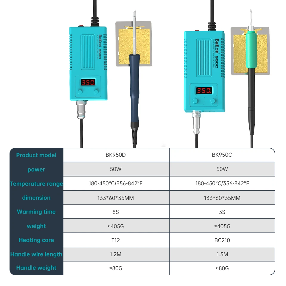 Bakon Portable Soldereing Station T12 C210 Digital Solder Welding Station IDY Mobile Phone Repair Tools Kits BK950C BK950D soldering tool soldering station welding tool