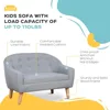 2-Seat Kids Sofa, Toddler Sofa Couch, Linen-Like Fabric and Wooden Frame Sofa Chair for Ages 3-7, 11" High Seat,  children sofa 4