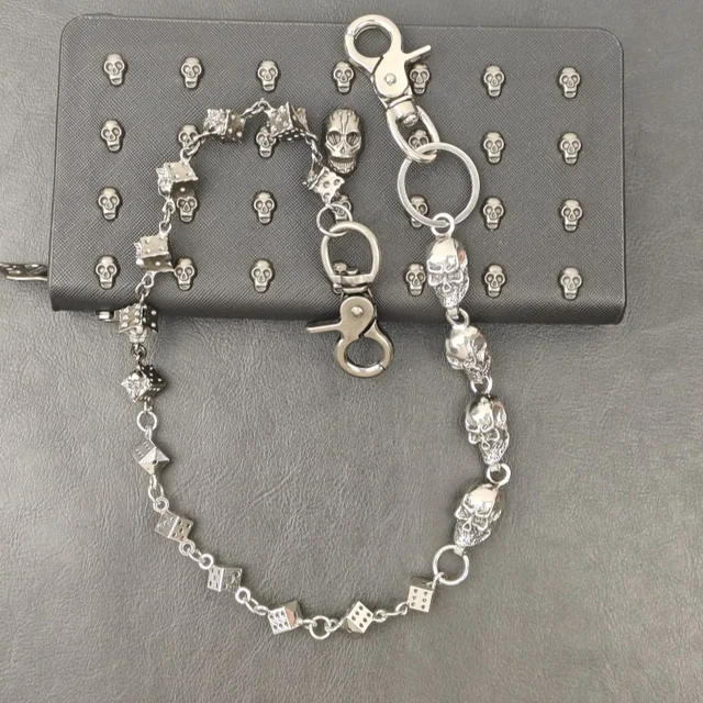 Retro DIY Dice Put Together Skull Pants Chain Y2K