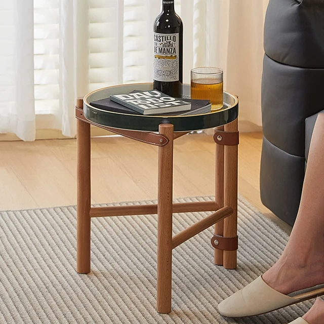 Equestra Leather-Tie Side Table 6