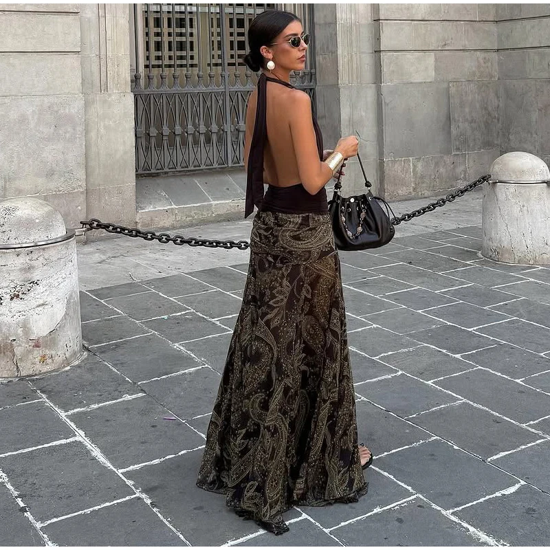 Y2K Chic Print Asymmetric Maxi Skirts Women Fashion High Waist Pleated A-line Skirt 2025 Summer Autumn Beach Party Streetwear S704ca4deca52401fb93a2255f4edf2c8W