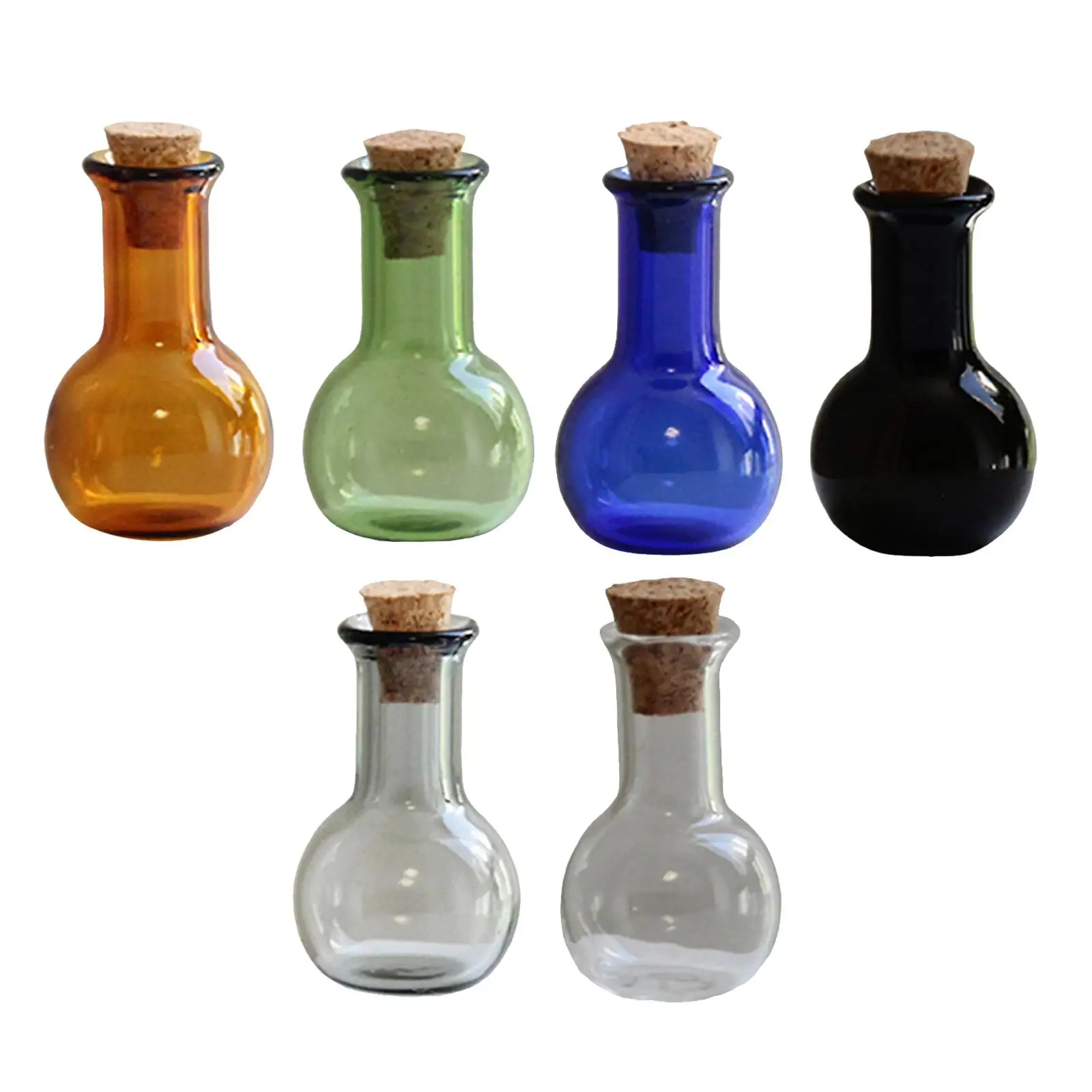 Mini Glass Bottles 6Pcs with Cork Drifting Bottle Wishing Bottle Cute Empty glass bottles mini glass bottles