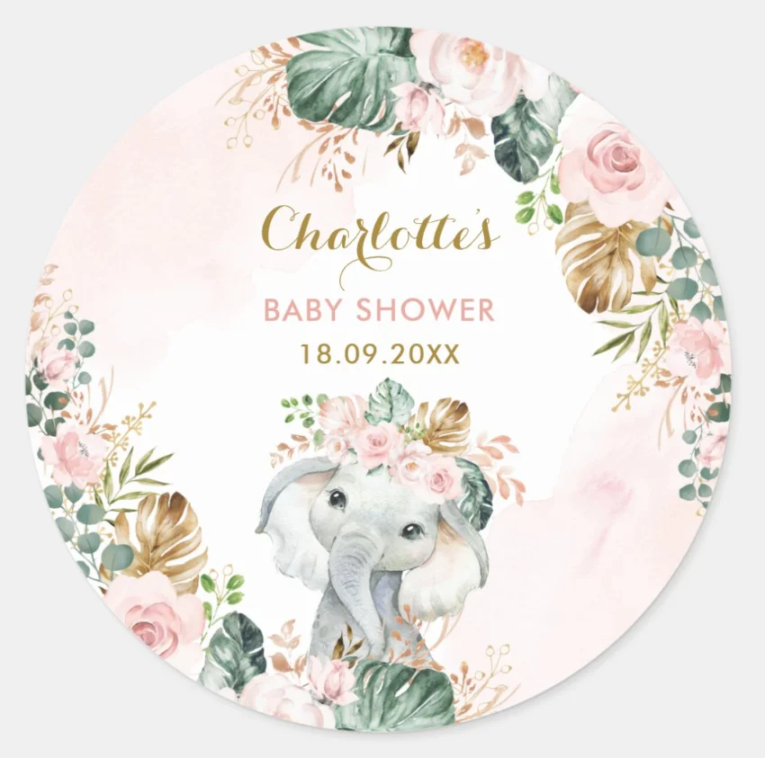 thumbnail image 1 of Animales de la jungla personalizados Texto personalizado Nombre personalizado Zoológico Cumpleaños Vida salvaje Zoológico Bebé Baño Fiesta Bautismo Etiqueta, 1 of 5