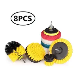 Enhanced Electric Cleaning Scrub Brush Set - Multipurpose Brushes for Tub, Tile, Corner, and Floor (8pcs - drill)