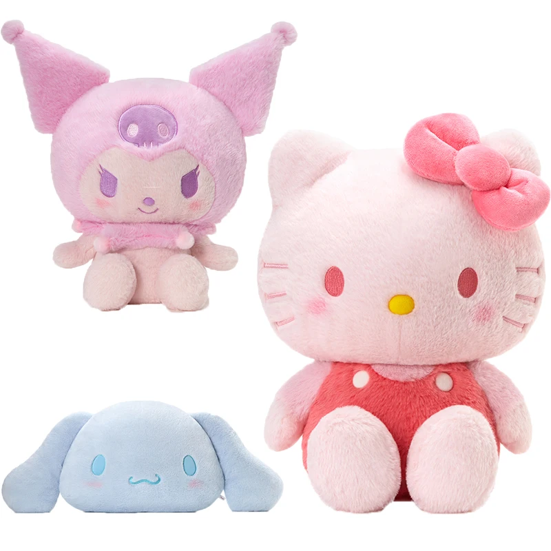 

My Melody Kuromi KT Plush Toy Doll Kawaii Anime Cartoon Pochacco Cinnamoroll Throw Pillow Plushie Cushion Children Birthday Gift
