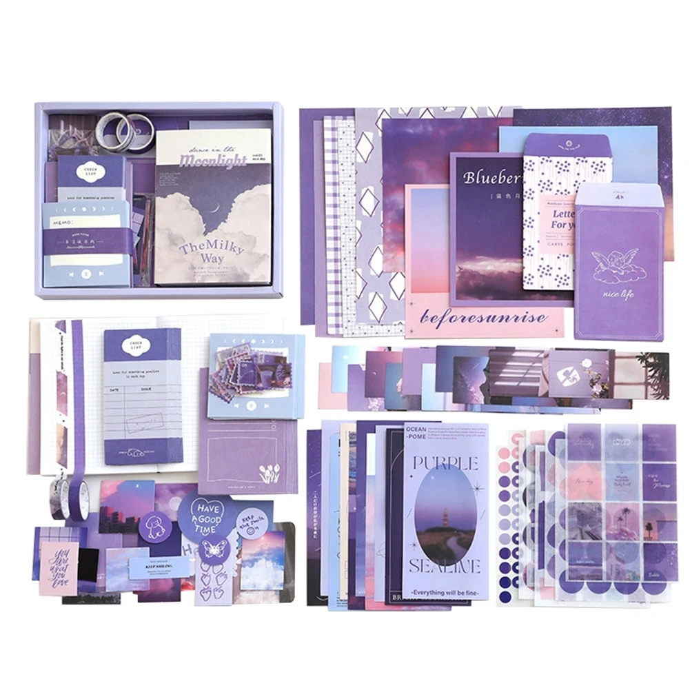 348pcs Scrapbook Kit, Scrapbooking Supplies kit with Aesthetic Scrapbook  Paper, Washi Stickers, Washi Tape, A6 Notebook Art Journaling Kit for  Bullet Junk Journal Planners DIY for Adults Teens Girls Moonlight