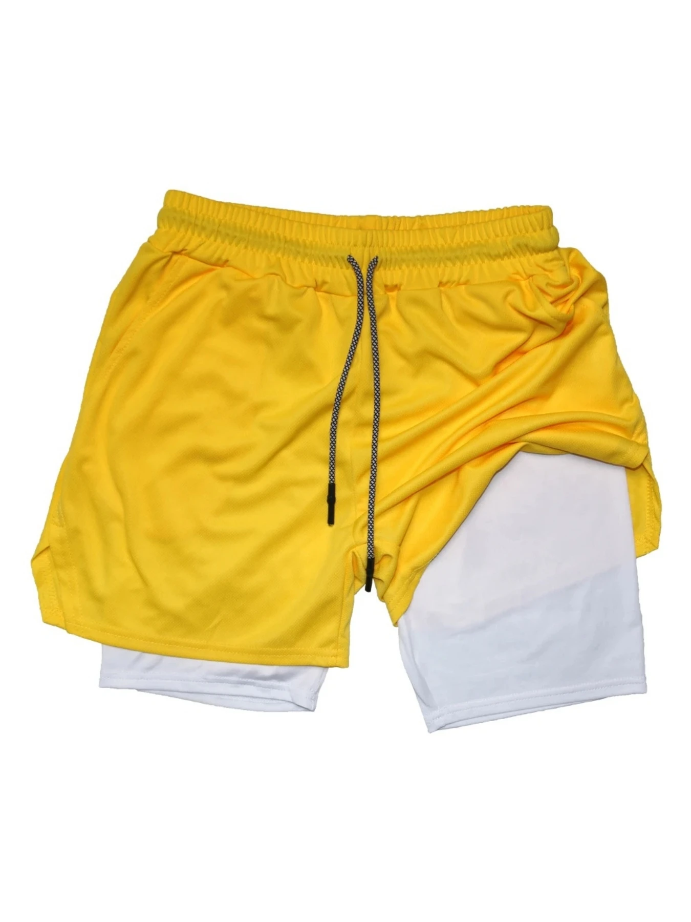 2-in-1 Running Summer Workout Shorts for Men Gym Performance Compression Shorts with Phone Pocket Towel Loop Athletic Activewear