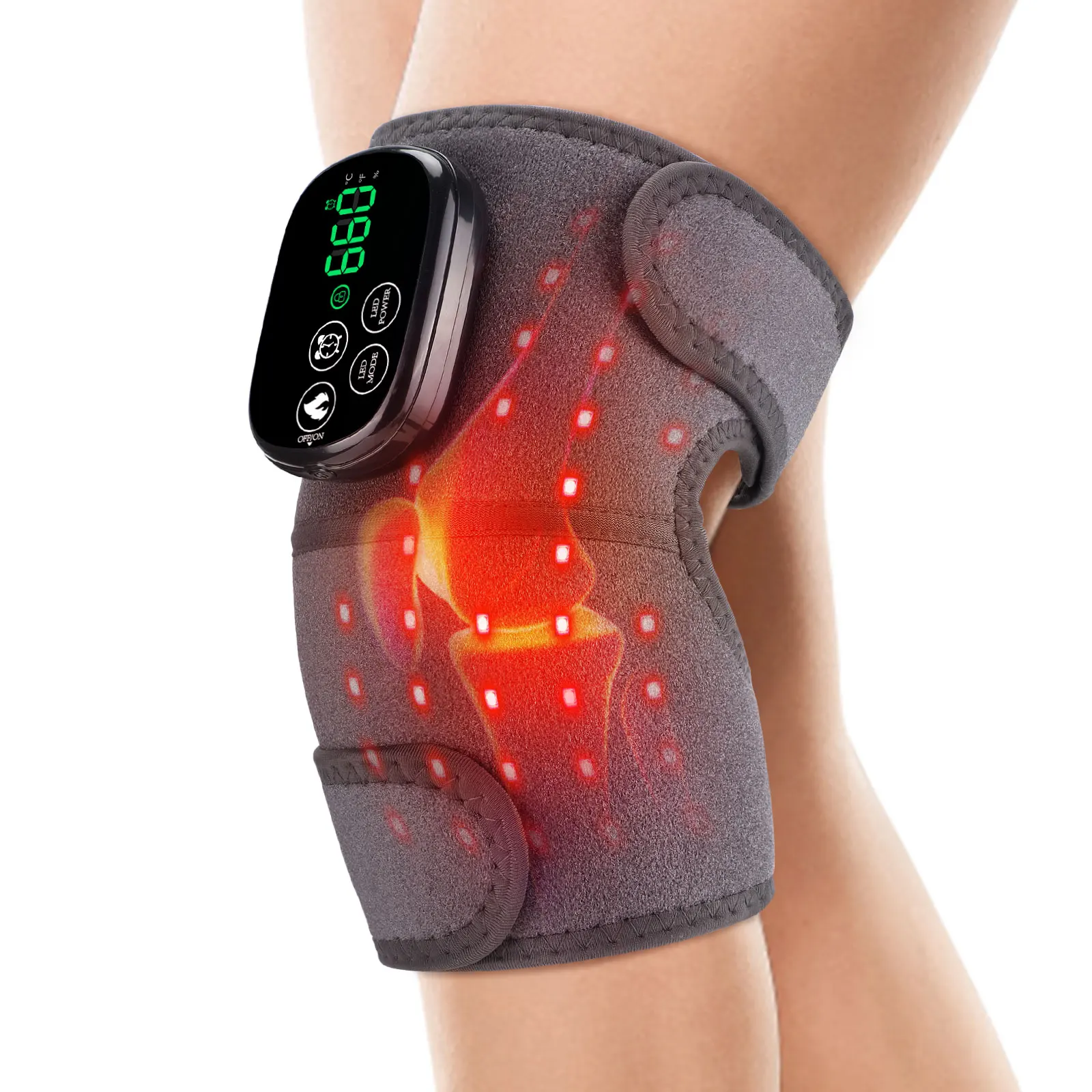 3 in 1 660&850nm Red Light Knee Massager Shoulder Knee Elbow Heating Massage Support Brace Rechargeable Pad Muscle Relax