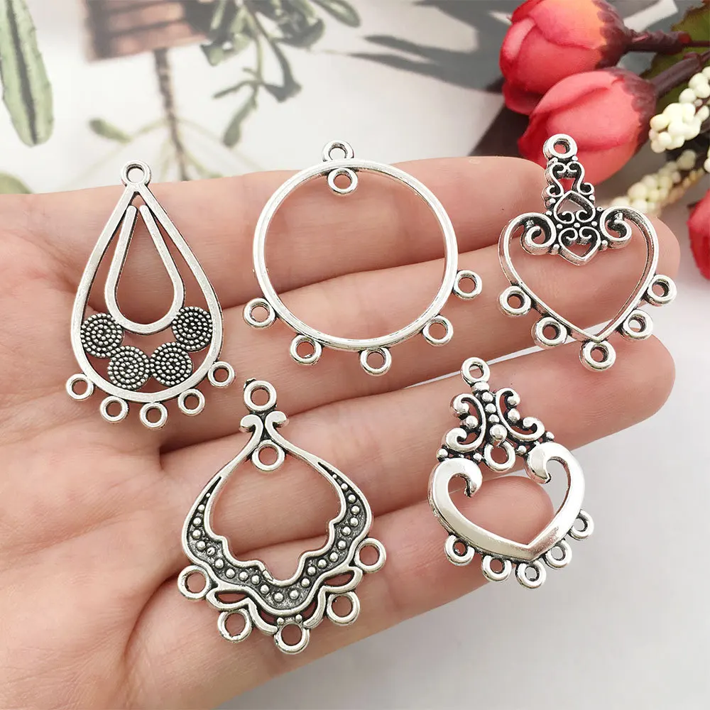 20PCS Retro Ethnic Hanging Head Earrings Connector For Jewelry