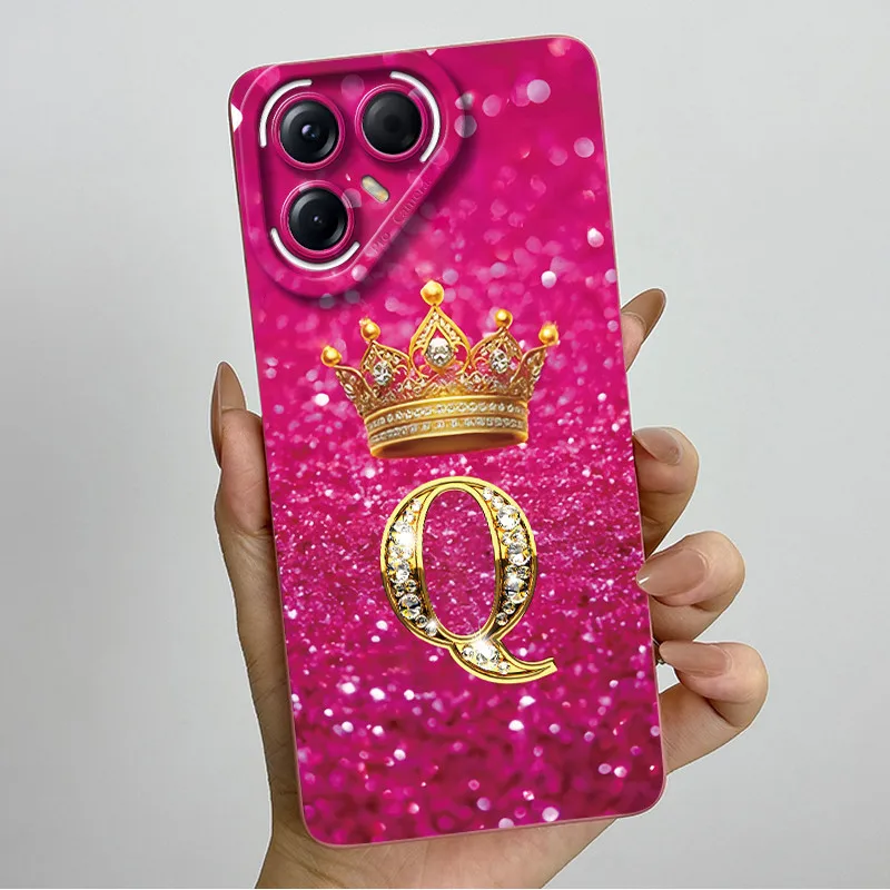 Luxury Crown Letter Silicone Soft Phone Case - Shockproof Back Cover